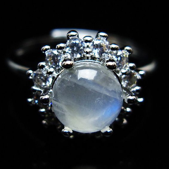 ムーンストーン 指輪 (16号)[T135-7387]