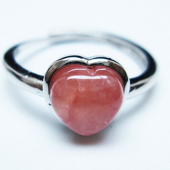 インカローズ ロードクロサイトハート 指輪 (14号)[T137-3420]