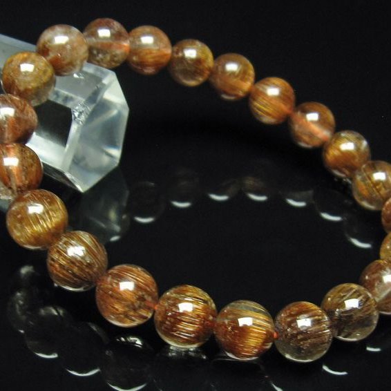 ファイナルグレード金針ルチル水晶 ブレスレット 9mm [T15-10144]