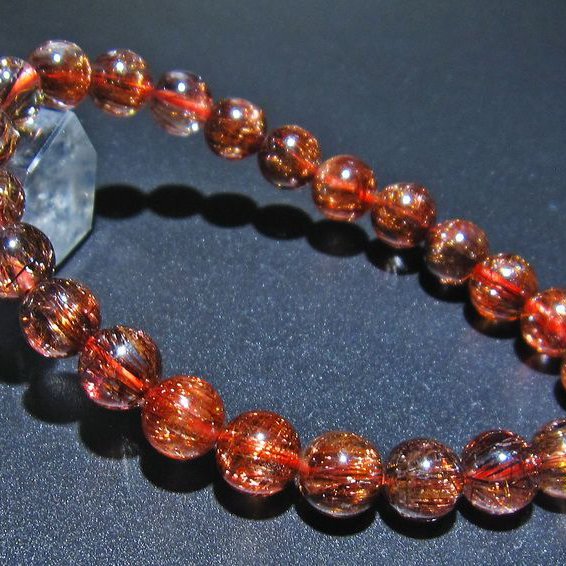 ファイナルグレード金針ルチル水晶 ブレスレット 8mm [t15-10198]