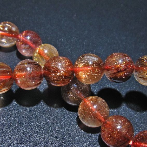 ファイナルグレード金針ルチル水晶 ブレスレット 9mm [t15-10235]