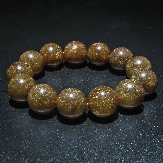 金針ルチル水晶 ブレスレット 19mm [T15-10273]