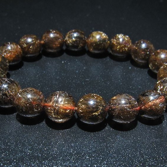 金針ルチル水晶 ブレスレット 11mm [t15-10344]