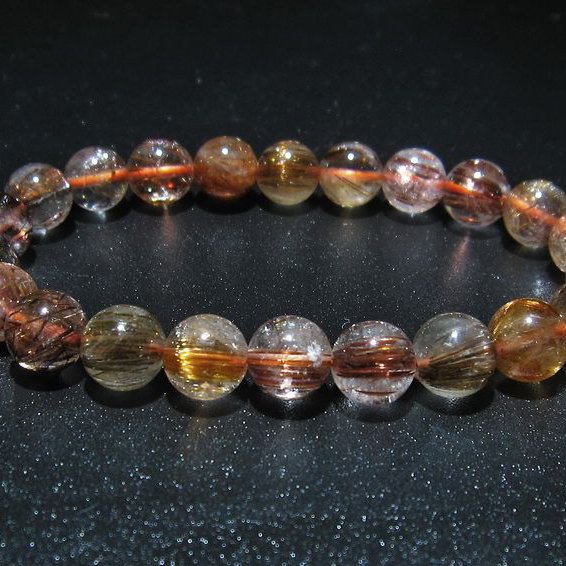 ファイナルグレード金針ルチル水晶 ブレスレット 9mm [t15-10376]