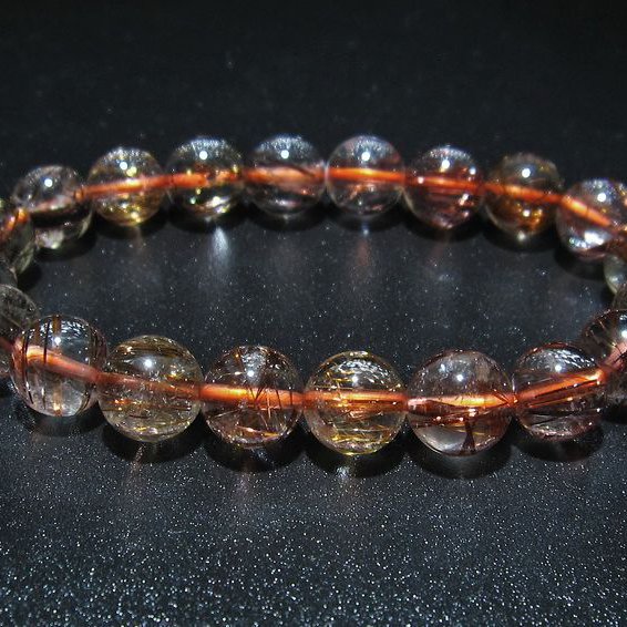 ファイナルグレード金針ルチル水晶 ブレスレット 10mm [T15-10382]