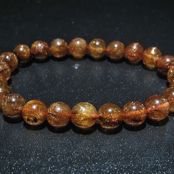 ファイナルグレード金針ルチル水晶 ブレスレット 9mm [t15-10394]