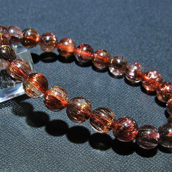ファイナルグレード金針ルチル水晶 ブレスレット 8mm [T15-10436]