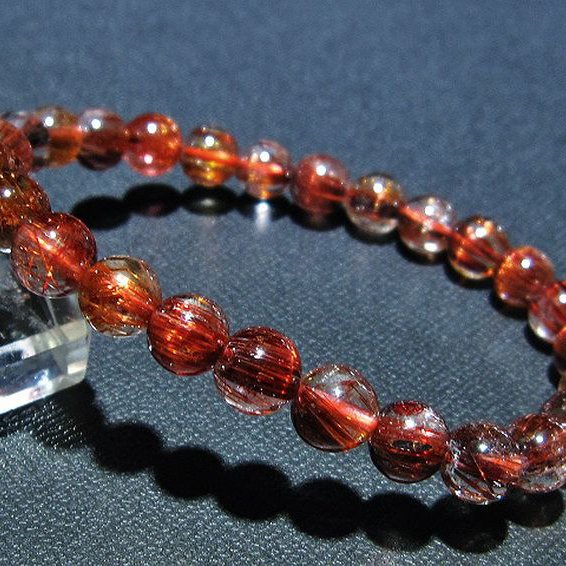 ファイナルグレード金針ルチル水晶 ブレスレット 7mm [t15-10443]