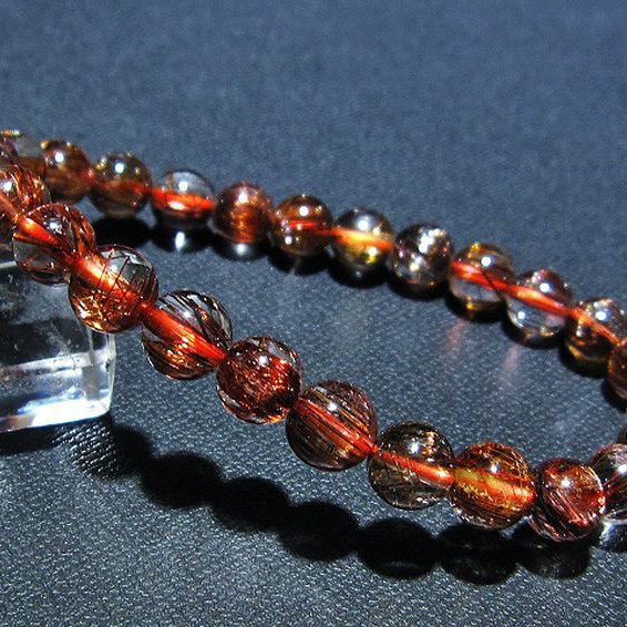 ファイナルグレード金針ルチル水晶 ブレスレット 8mm [T15-10444]