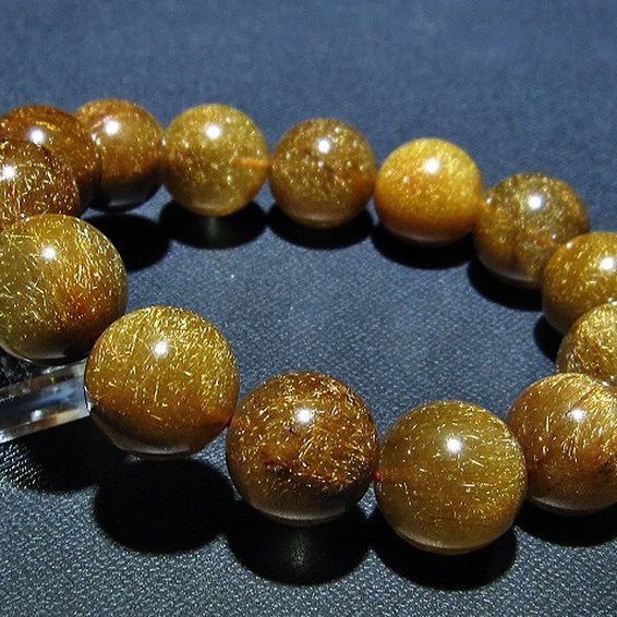 金針ルチル水晶 ブレスレット 16mm [T15-10511]