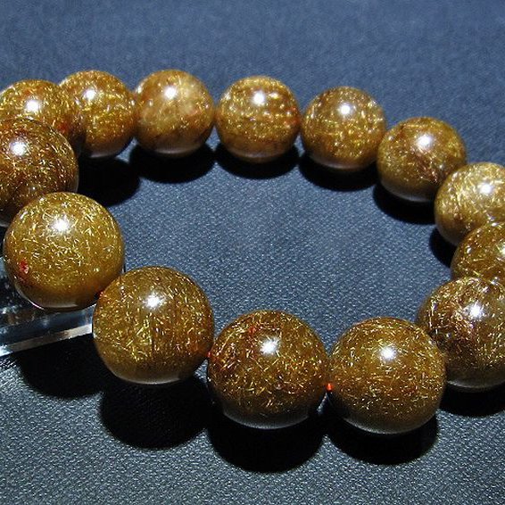 金針ルチル水晶 ブレスレット 17mm [t15-10518]