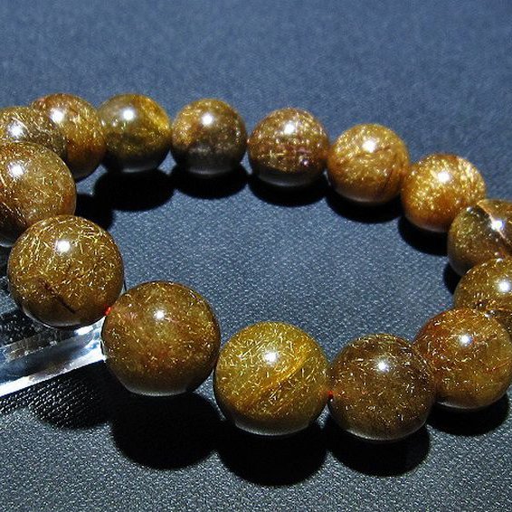 金針ルチル水晶 ブレスレット 14mm [t15-10527]
