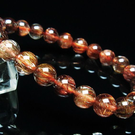 ファイナルグレード金針ルチル水晶 ブレスレット 8mm [T15-10551]