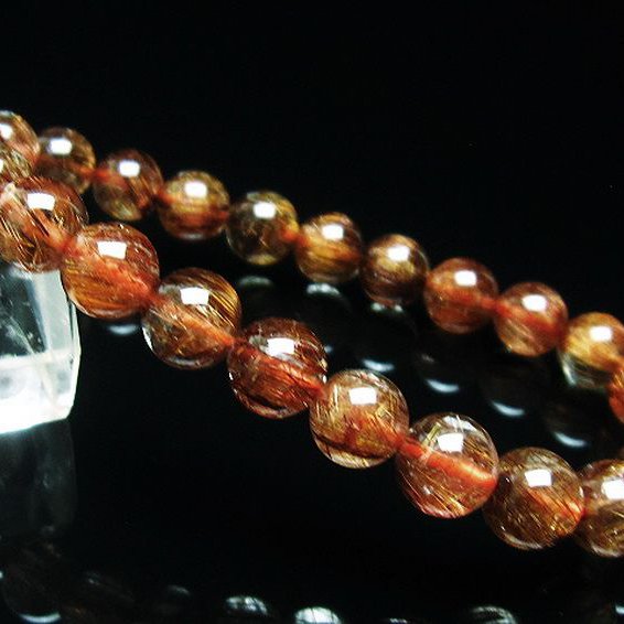 ファイナルグレード金針ルチル水晶 ブレスレット 8mm [T15-10568]