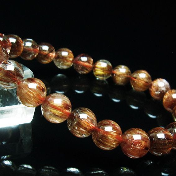 ファイナルグレード金針ルチル水晶 ブレスレット 9mm [T15-10569]