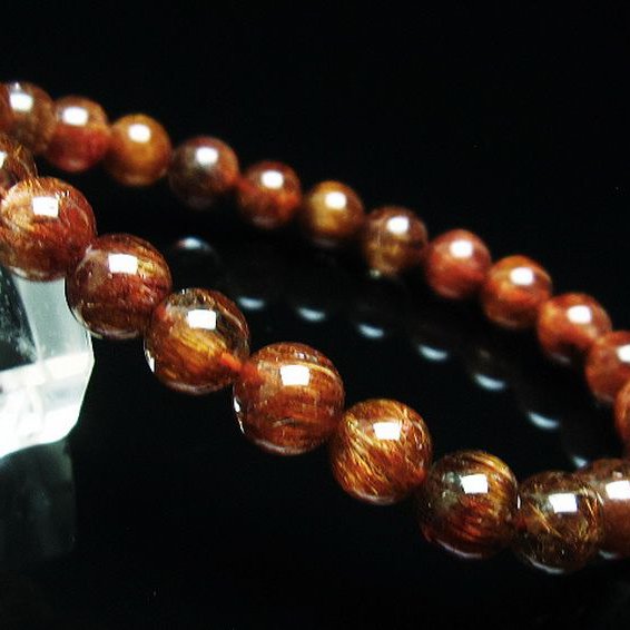 ファイナルグレード金針ルチル水晶 ブレスレット 8mm [T15-10585]
