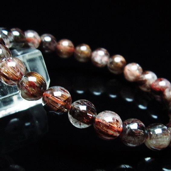 ファイナルグレード金針ルチル水晶 ブレスレット 8mm [T15-10607]