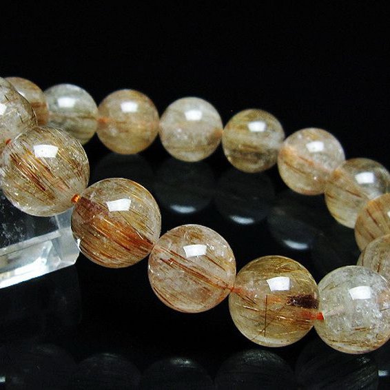 ファイナルグレード金針ルチル水晶 ブレスレット 14mm [T15-10972]