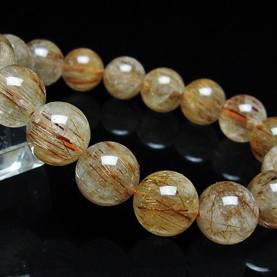 ファイナルグレード金針ルチル水晶 ブレスレット 12mm [T15-10981]