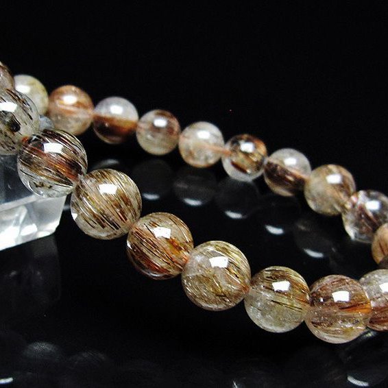 ファイナルグレード金針ルチル水晶 ブレスレット 8mm [T15-11011]