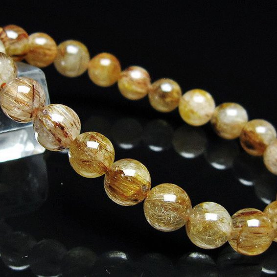 ファイナルグレード金針ルチル水晶 ブレスレット 8mm [T15-11061]