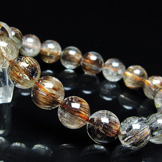 ファイナルグレード金針ルチル水晶 ブレスレット 10mm [T15-11075]