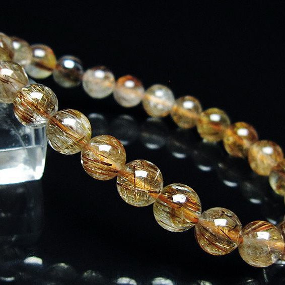 ファイナルグレード金針ルチル水晶 ブレスレット 7mm [T15-11082]