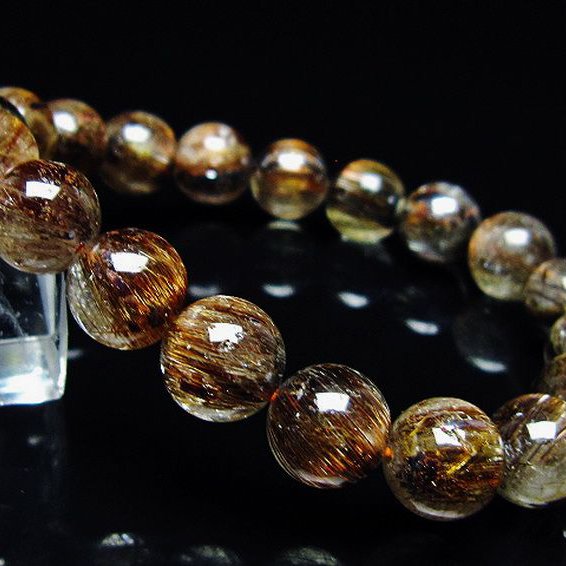 ファイナルグレード金針ルチル水晶 ブレスレット 10mm [T15-11084]