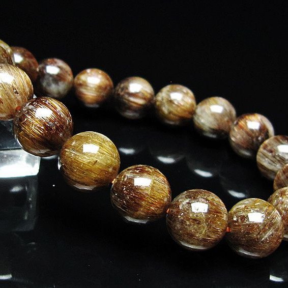 ファイナルグレード金針ルチル水晶 ブレスレット 12mm [T15-11087]