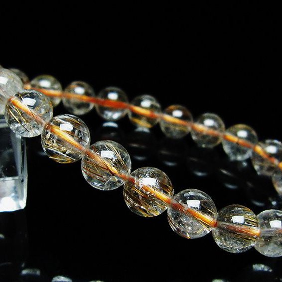 ファイナルグレード金針ルチル水晶 ブレスレット 8mm [t15-11160]