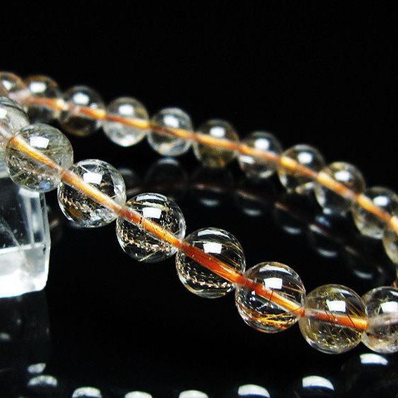 ファイナルグレード金針ルチル水晶 ブレスレット 8mm [t15-11161]