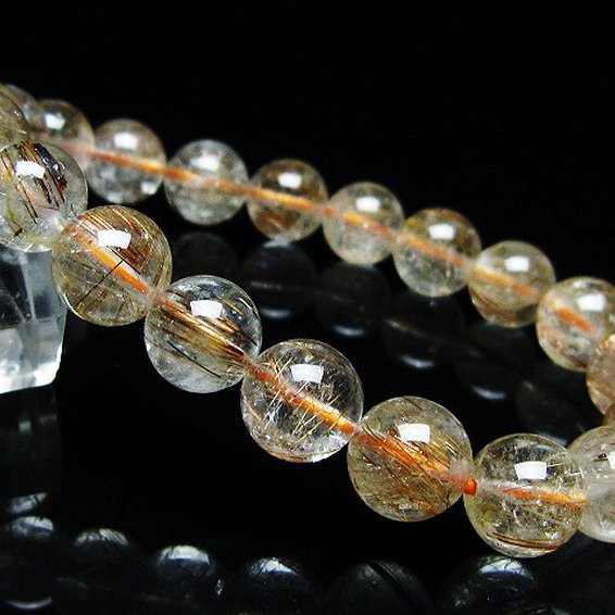 ファイナルグレード金針ルチル水晶 ブレスレット 10mm [t15-11168]