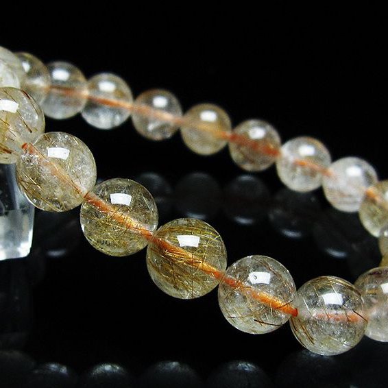 ファイナルグレード金針ルチル水晶 ブレスレット 9mm [t15-11198]