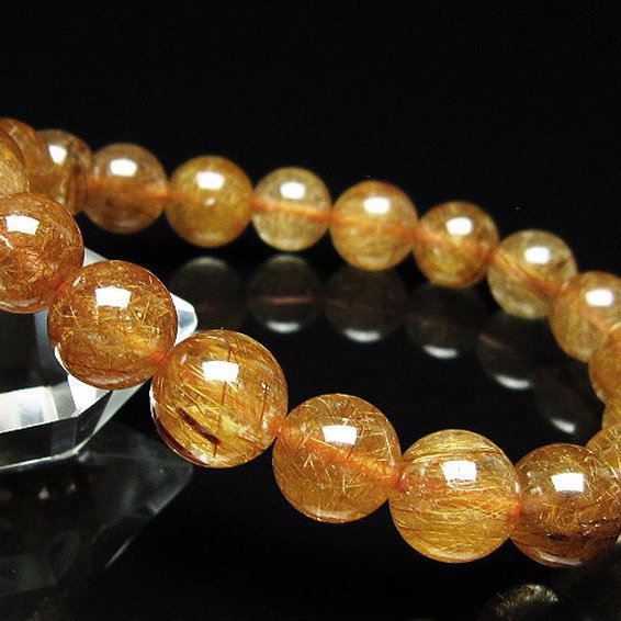 金針ルチル水晶 ブレスレット 10mm [t15-11288]