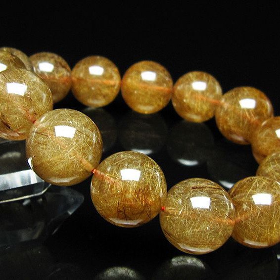 金針ルチル水晶 ブレスレット 17mm [t15-11318]