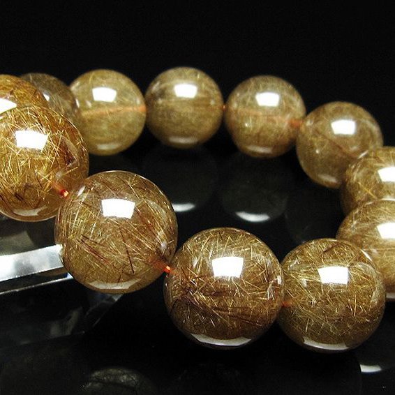金針ルチル水晶 ブレスレット 21mm [t15-11328]