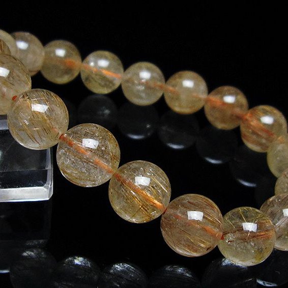 ファイナルグレード金針ルチル水晶 ブレスレット 12mm [t15-11375]