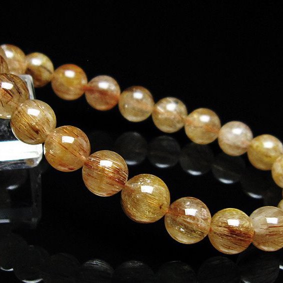 ファイナルグレード金針ルチル水晶 ブレスレット 8mm [t15-11513]