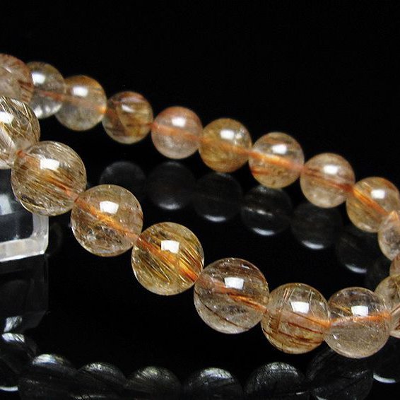 ファイナルグレード金針ルチル水晶 ブレスレット 10mm [t15-11529]