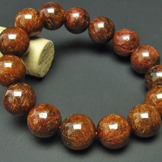 金針ルチル水晶 ブレスレット 14mm [T15-9633]