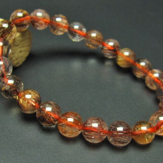 ファイナルグレード金針ルチル水晶 ブレスレット 9mm [t15-9653]