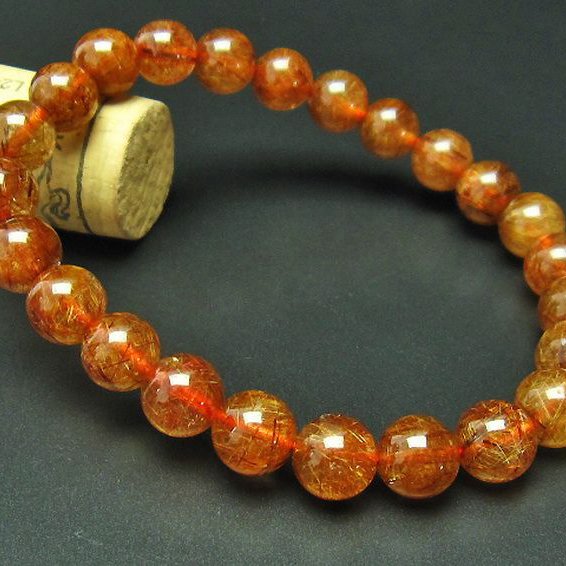 金針ルチル水晶 ブレスレット 9mm [T15-9779]