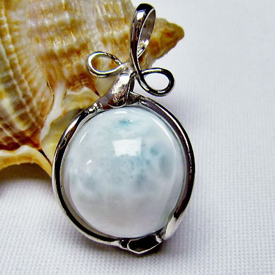 ラリマー 丸玉  ペンダント 15mm [T151-1960]