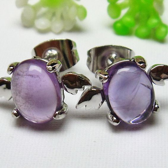 アメジスト天使ピアス[T158-5352]