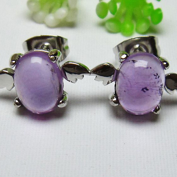 アメジスト天使ピアス[T158-5377]