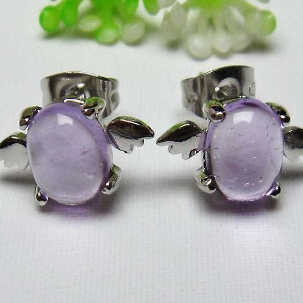 アメジスト天使ピアス[T158-5398]