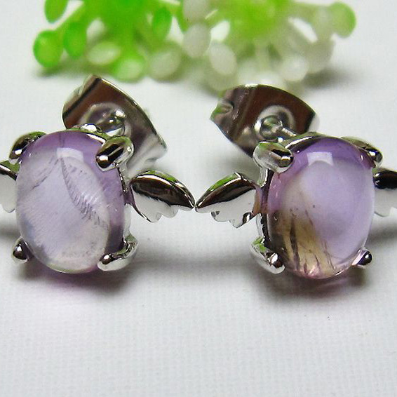 アメジスト天使ピアス[T158-5403]