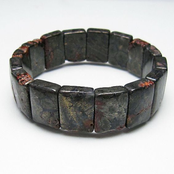 パイライト イン カルセドニー バングル [T160-1613]