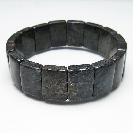 パイライト イン カルセドニー バングル [T160-1619]