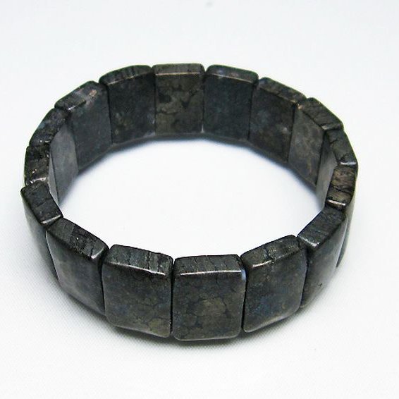 パイライト イン カルセドニー バングル [T160-1642]